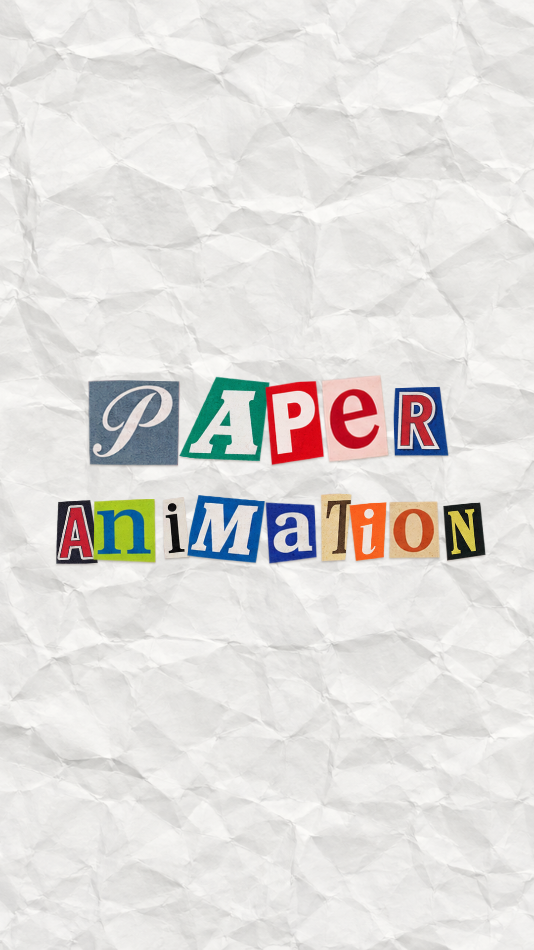 Paper Animation spelled with colorful magazine letter cutouts