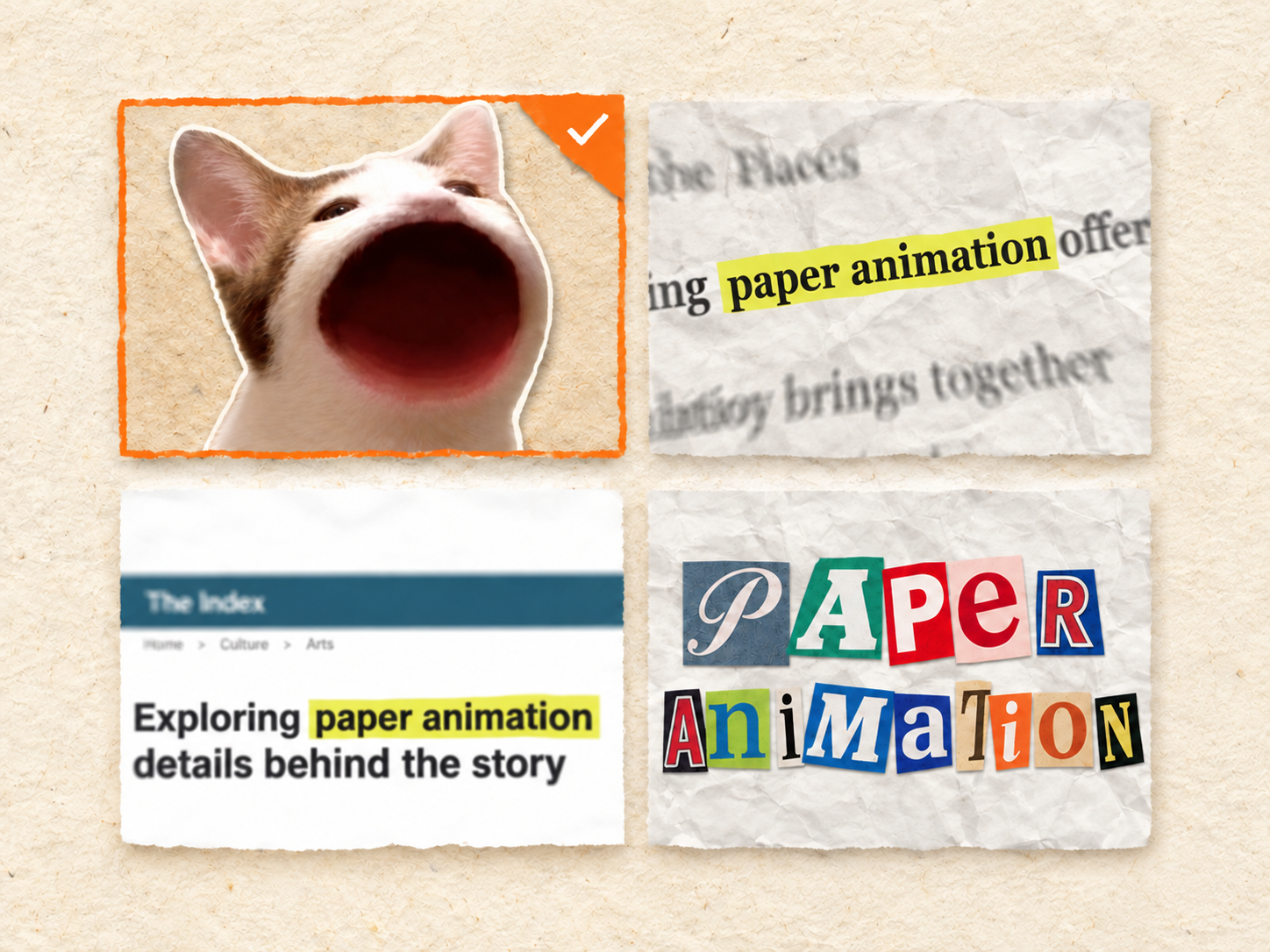 Paper Fold, Newspaper Highlight, Headline Match Cut, and Magazine Letters previews