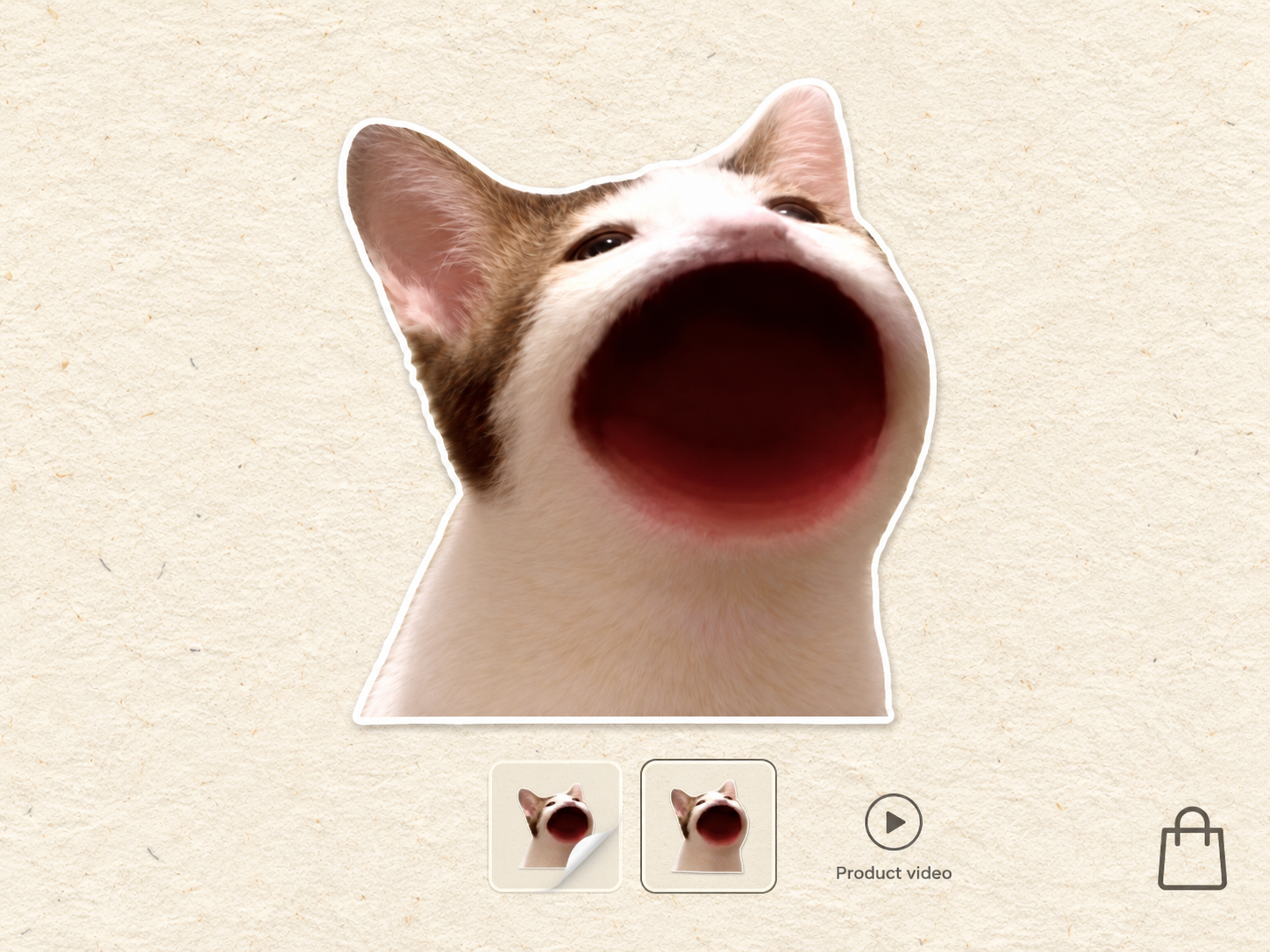 Cat paper cutout presented in a product gallery layout