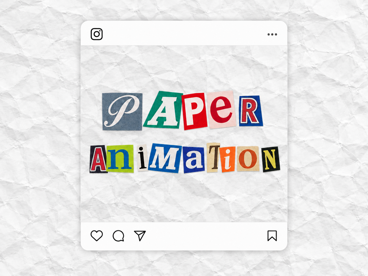 Colorful magazine letter cutouts in an Instagram video layout