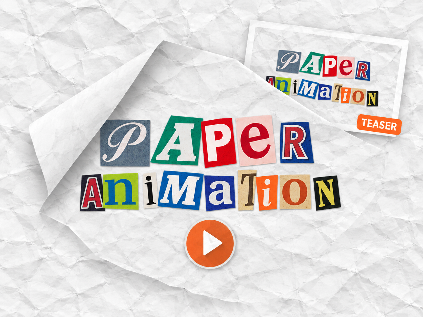 Magazine letter cutouts arranged as a paper teaser video