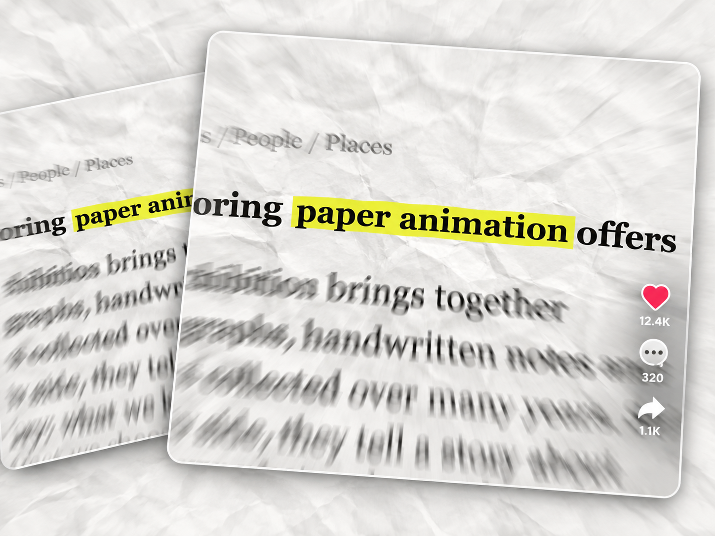 Yellow-highlighted newspaper text in a vertical TikTok video layout