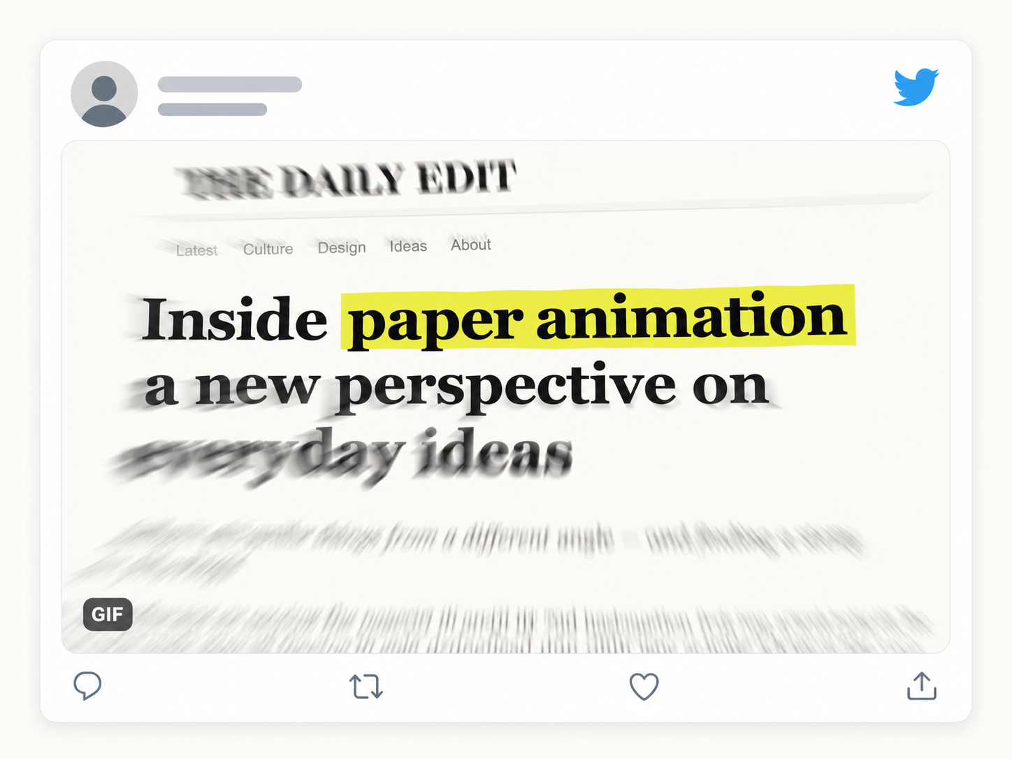 Highlighted headline text in a Twitter post layout