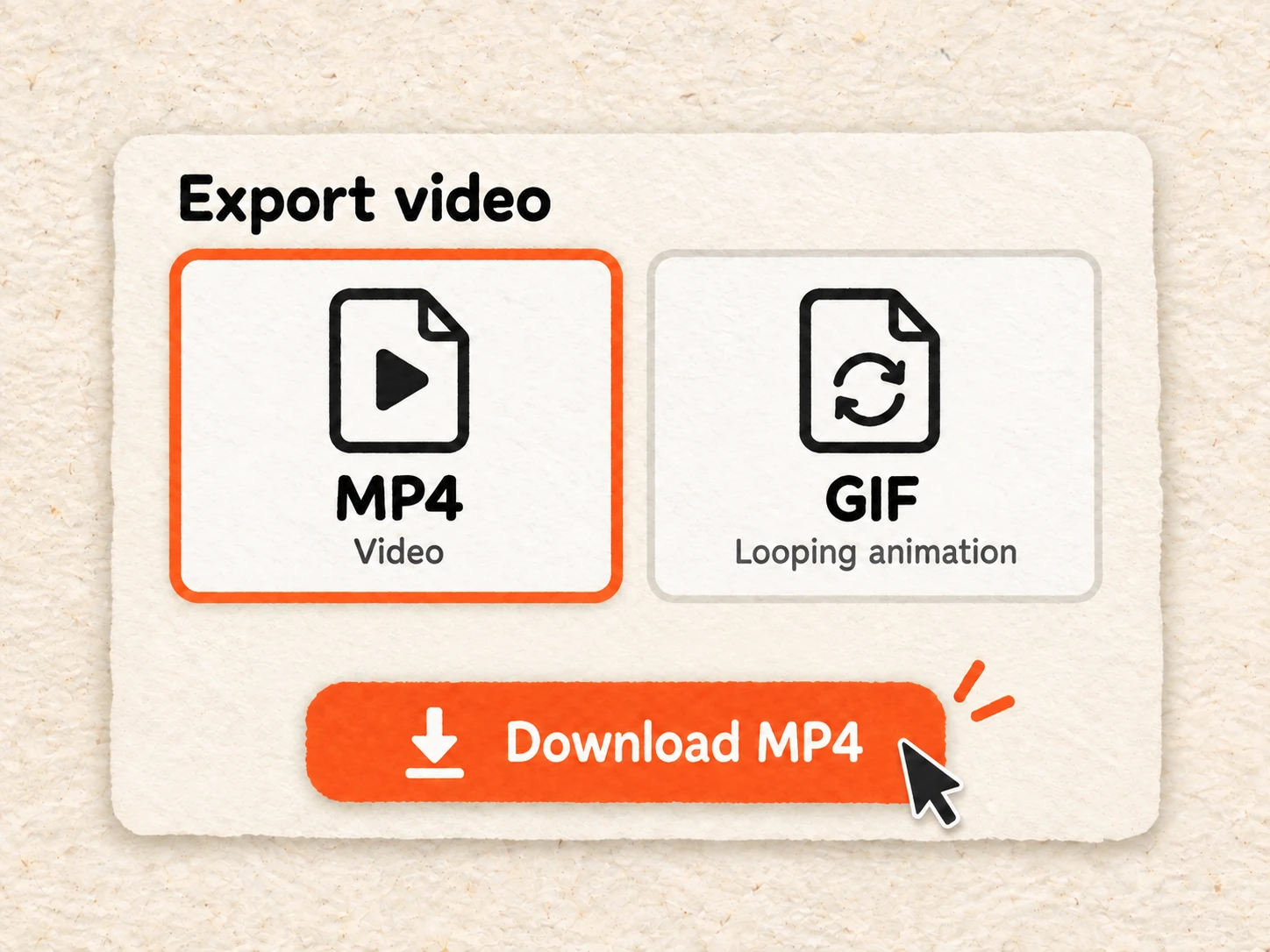 MP4 and GIF format options with the Download MP4 button